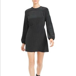 Theory black and white polka dot dress